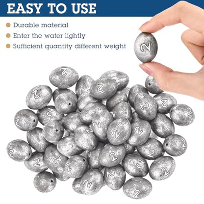 Egg Fishing Sinker Weights Kit Egg Weights Rig Drop Bass Casting Fishing Sinkers Saltwater Freshwater Gear Tackle - size: 2oz