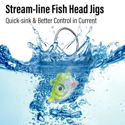 Dr.Fish 10 Pack Swimbait Jig Heads, Saltwater Fishing Jig Heads Minnow Style 3D Eyes Lead Weighted Hooks for Bass Walleye Flounder Striper Halibut Pompano Fishing - color: Chartreuse&Silver, size: 3/8oz-Hook #2/0