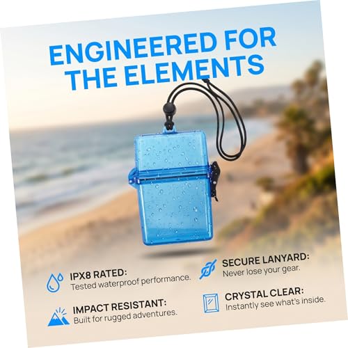 UPKOCH Portable Waterproof Dry Box for Diving and Outdoor Fishing, Plastic Sealed Storage Case with Rope and Latch, Secure Attachment and Rapid Single Hand Access for Keys and Id Cards