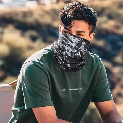 Neck Gaiter Fishing Face Gator Sun Protection & Wind-proof For Fishing Hiking Cycling Camping Yard Work Bandana Mask - color: Black