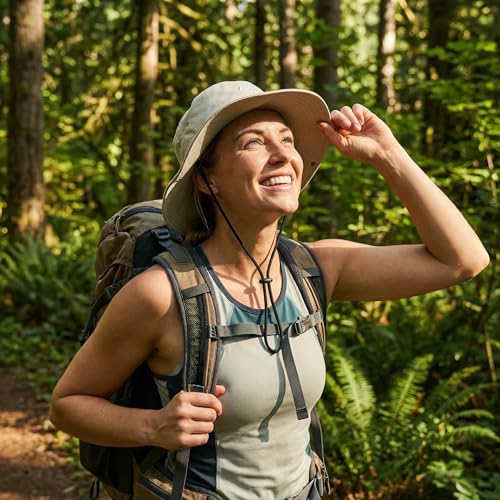 Bucket Hat for Men Women,Waterproof Sun Hat UV Protection with Detachable Face Neck Flap for Outdoors - color: Grey