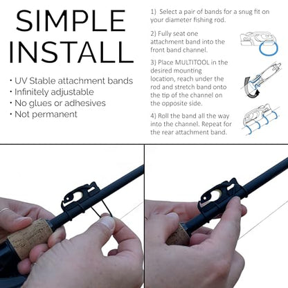 FinMan Multitool & Stow | Rod Mounted Line Cutter & Hook Keeper for Tackle Changes | Prevent Tangles, Keep Hooks Safe and Sharp, and Secure Weights | Easy to Install & Made in The USA - color: MultiTool - Saltwater