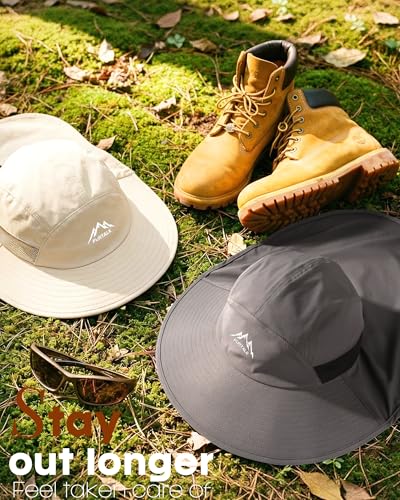 FURTALK Sun Hats for Men Women Fishing Hat with Neck Flap Chin Strap UPF 80+ Wide Brim Hiking Safari Summer Hats - color: Beige