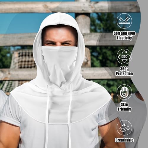 Frienda 6/9/12 Pcs Balaclava Ski Mask UV Protection Hood Breathable Full Head Mask Face Cover for Men Women Cycling Fishing - color: White