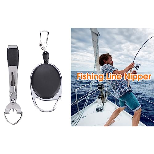 Fishing Knot Tool, with Line Cutter and Hook Sharpener, Multi Function Fishing Tool, with Retractor Clip, Portable Gear, for Fly Use