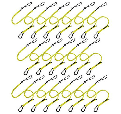 BearTOOLS Tool Lanyard with Buckle Strap – Clip Bungee Cord – Heavy Duty Screw Locking Connector – Fall Protection and Safety – Adjustable Loop End – Tough Tether – Construction - 09220YS (20 Pack) - size: 20-pack