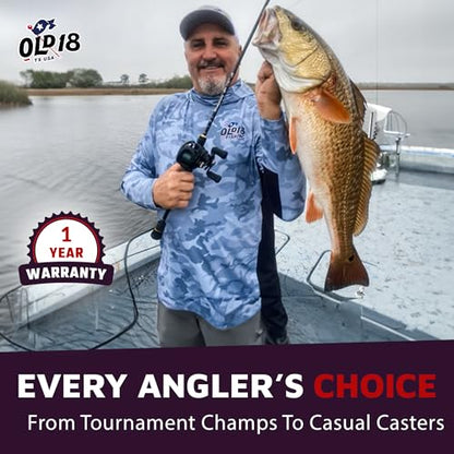 OLD18 Kinetic Rod - 30-Ton Carbon, Enhanced Sensitivity for Precision Strikes, Coated Stainless Guides, Ideal for Freshwater and Inshore Species - Split Grip for Comfort - size: Spinning - 7'0" - Medium, Mod Fast