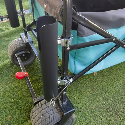 Rod Holders - Ideal for Wagons, Gardening Wagons, Gorillas and Campers, Golf carts. Clip-on mounting. - color: black aluminum