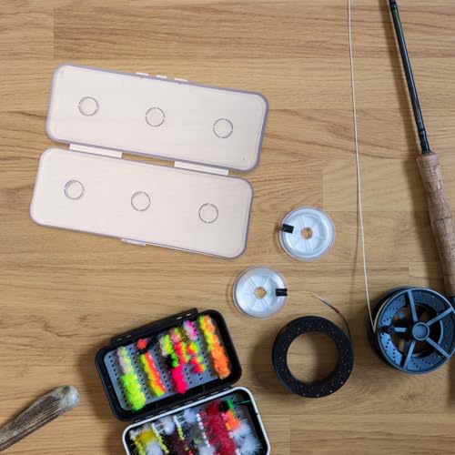 Ciieeo Fishing Line Storage Box Main Line Spool Case Compact and Portable with 6 Slots Abs Tackle Storage Box with Maximum Load 6cm Shaft for Fishing Accessories