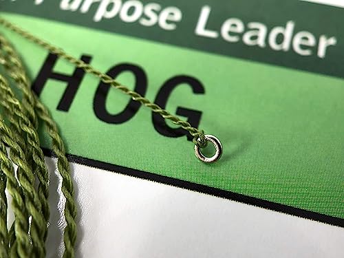 Big HOG Medium All-Purpose Fly Leader - Dries/Streamer/Nymph (Quality USA Made Moonlit Furled Leader) - size: 0-3wt
