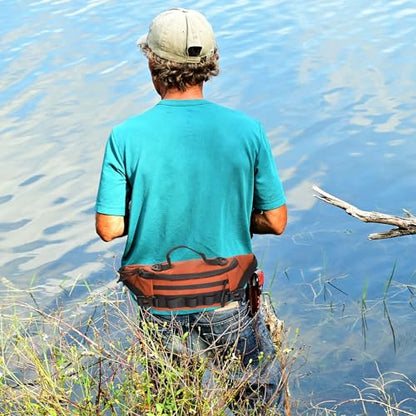 Fishing Fanny Pack for Men -Fishing Fanny Pack-Lightweight and Fishing Sling Pack - color: orange3