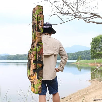 Fishing Pole Bag, Fishing Rod Case, 59 Inch Waterproof Tackle Bag with 3 Compartments, Portable Rod for Outdoor, Travel