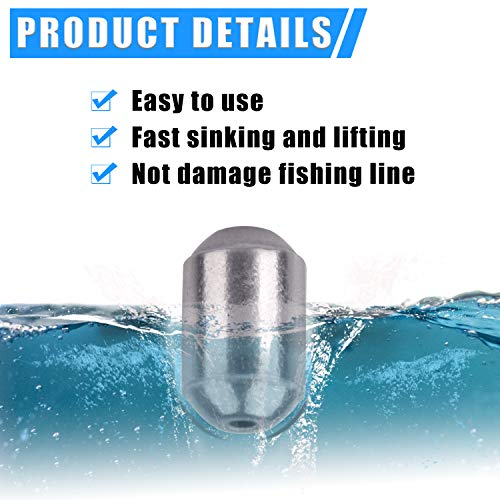 AGOOL Egg Sinkers Fishing Weights, 15/25pcs Iron Slip Sinkers Oval Catfish Weights for Bass Casting/Saltwater/Freshwater Fishing - size: 15pcs_1/8oz