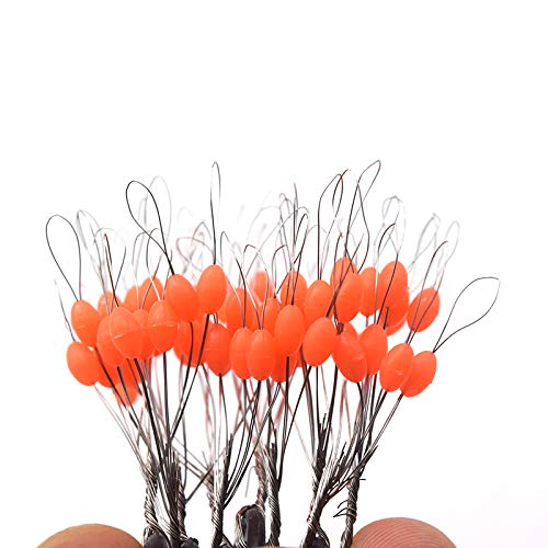 800 Pcs Orange Rubber Fishing Bobber Stopper,8 in 1 Float Sinker Stops, Oval Fishing Peg,L M S Float Stop Available (Orange Oval, Small) - color: Red Oval, size: Large