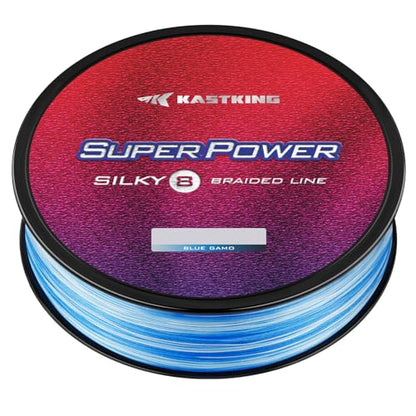 KastKing SuperPower Braided Fishing Line - Abrasion Resistant Braided Lines – Incredible Superline – Zero Stretch – Smaller Diameter – A Must-Have! - color: X8-Blue Camo, size: 15LB(150 Yds)