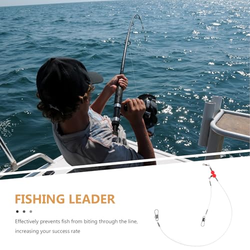 12pcs Fishing Wire Leader : Heavy Duty Leader Rigging Tackle for Pike Muskie Walleye - Anti-Bite Fishing Wire Leash with Swivels Snap for Saltwater Freshwater