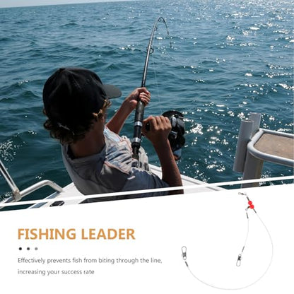 12pcs Fishing Wire Leader : Heavy Duty Leader Rigging Tackle for Pike Muskie Walleye - Anti-Bite Fishing Wire Leash with Swivels Snap for Saltwater Freshwater