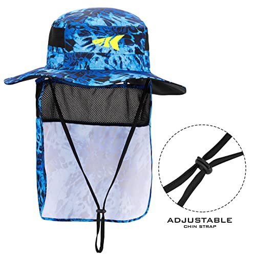 KastKing Sol Armis UPF 50 Boonie Hat - Sun Protection Hat, Fishing Hat, Beach & Hiking Hat, Paddling - color: X: Prym1 Shoreline, size: With Neck Shield