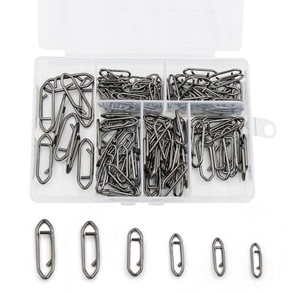 50Pcs High Strength Fishing Swivels | Ball Bearing Snap Swivels with Stainless Steel| Saltwater/Freshwater Quick-Change Snap Swivels for Catfishing Tackle,Lures - size: Black Quick snap 110pcs_0# to 5#