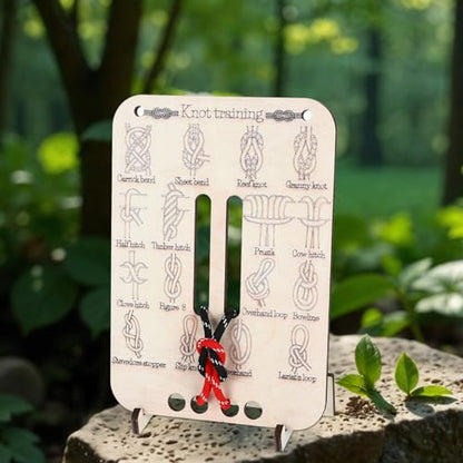 Learn Knot Training Board Knot Tying kit Learn to Tie Knot Training Board 16 Knotting Methods for Beginners Knot Tying Book Adults Beginner for Outdoor Survival Camping Climbing Practice