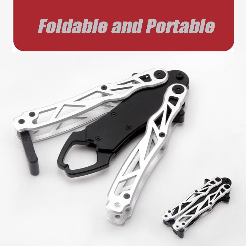 Ashconfish Fish Lip Gripper Pliers - Upgraded Muti-Function Aluminum Alloy Hook Remover and Split Ring Pliers for Fly Fishing, Ice Fishing, Fishing Gear (Silver) - color: Silver