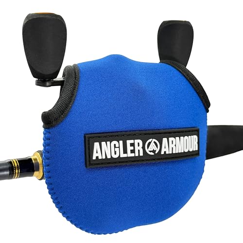 Angler Armour Baitcast Reel Cover | Baitcaster Sleeve | Fishing Reel Pouch | Low Profile Baitcasting Reel Protector | Neoprene Reel Case | 50 100 200 Series Baitcast Covers - color: Marine Blue