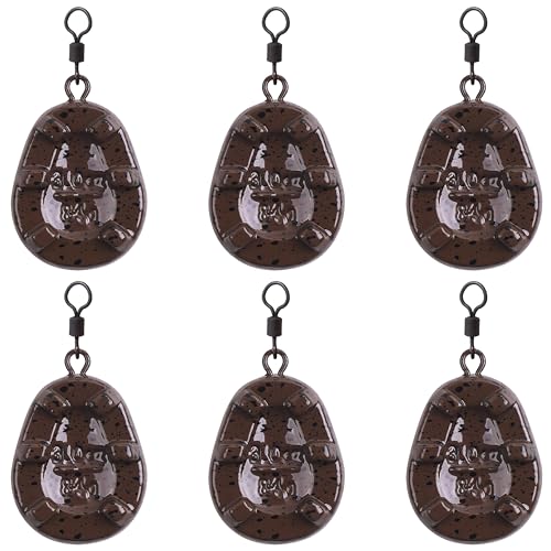 Carp Fishing Weight Sinkers,Coated Tapered Flat Pear Carp Fishing Sinkers with Rolling Swivel Carp Coarse Fishing Gear Tackle 2oz 2.5oz 3oz 3.5oz 4oz - size: 3oz-6pcs, style: Flat Pear Shape