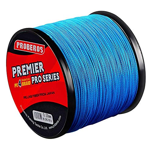 Braided Fishing Line 4 Strands Stronger Multifilament PE Braid Wire for Saltwater 6LB-100LB 110yards 328yards 547yards Super Strong Superline - color: Blue, size: 328Yds/8LB