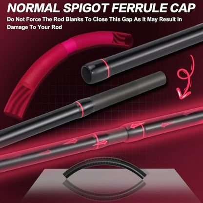 Sougayilang Surf Fishing Rod Portable Travel MH/H Surf Spinning Rod 4 Piece Carbon Fiber Saltwater Fishing Rod 10'/11'/12'/15' - color: gray, size: 15ft-Spinning-4Pc-H