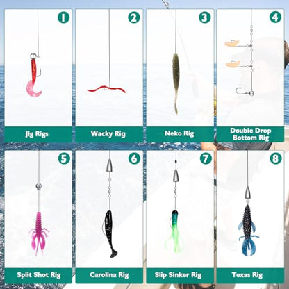 FONMANG Fishing Lures - Tackle Box with Tackle Included, Fishing Kit with VIBs, Frogs, Minnows, Soft Baits, Hooks & Weights Accessories, Freshwater Lure Kit for Bass Walleye Trout - color: F1-126pcs All-in-One