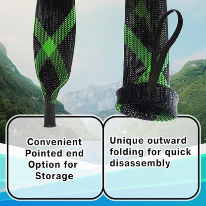 Reaction Tackle Rod Socks, Fishing Rod Sleeves and Covers for Spinning and Casting Rods, Breathable Mesh Rod Protectors with Elastic Band (2-Pack) - color: Black/Blue