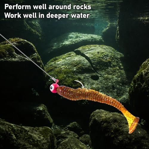 Dr.Fish 20 Pack Fishing Jig Heads, Crappie Jigs Round Ball Sickle Hooks Freshwater Fishing Hook Lures Bass Trout Panfish Bluegill - color: Chartreuse, size: 1/8oz-#2 Hook