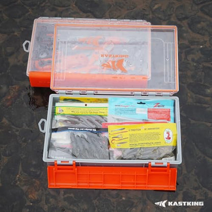 KastKing HyperSeal Waterproof Tackle Box, 3700 Deep Tackle Trays, Fishing Tackle Box Organizer With Exterior Stickers, Fishing Gear & Fishing Accessories Storage, 1 Pack No Compartment - size: 3700 Deep(1 Pack no compartment)