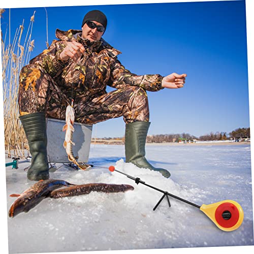 1 Set Winter Fishing Rod Telescopic Fishing Pole Winter Fishing Pole Convenient Fishing Tool Ice Fishing - color: Yellow