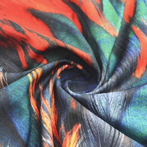 Obacle Seamless Face Mask Rave Bandana Men Women for Dust Sun Wind Protection - color: Feather Red Green