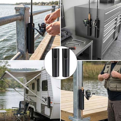 Magnetic Fishing Rod Holder for Truck Bed (2 Pcs),No-Drill Car Fishing Rod Holder,Magnetic Car Fishing Rod Holder for Truck, SUV, Garage Door & Golf Cart, Wall-Mounted Fishing Rod Storage Rack