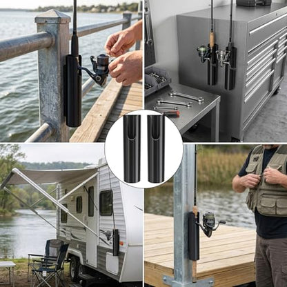 Magnetic Fishing Rod Holder for Truck Bed (2 Pcs),No-Drill Car Fishing Rod Holder,Magnetic Car Fishing Rod Holder for Truck, SUV, Garage Door & Golf Cart, Wall-Mounted Fishing Rod Storage Rack