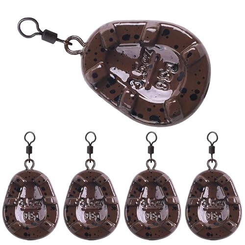Carp Fishing Weight Sinkers,Coated Tapered Flat Pear Carp Fishing Sinkers with Rolling Swivel Carp Coarse Fishing Gear Tackle 2oz 2.5oz 3oz 3.5oz 4oz - size: 3.5oz-4pcs, style: Flat Pear Shape