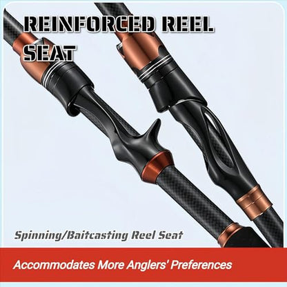 Telescopic Lure Fishing Rod – Portable Carbon Fiber Casting & Spinning Rod with EVA Handle, Large Ceramic Guides, Travel-Friendly Short Collapsed Length