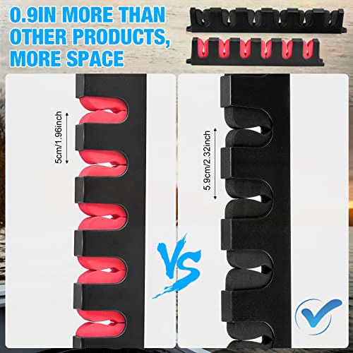 Jexine 8 Pack Horizontal Fishing Rod Holders 15 Inches Wall Mounted Fishing Rod Rack Vertical Fishing Pole Organizer 6 Rod Storage with Screws for Garage and Boat Accessories