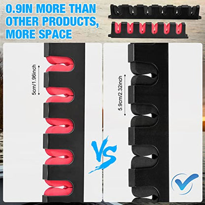 Jexine 8 Pack Horizontal Fishing Rod Holders 15 Inches Wall Mounted Fishing Rod Rack Vertical Fishing Pole Organizer 6 Rod Storage with Screws for Garage and Boat Accessories
