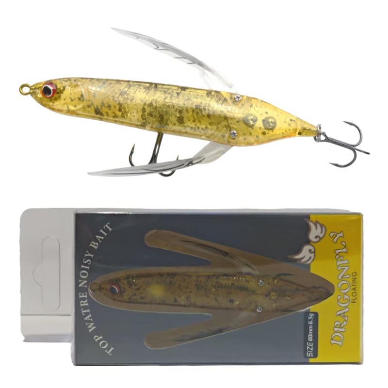 opwater Crawler Walks On Water Dragonfly Big Bass Blow Ups Great Fishing Gift Great for Freshwater Fishing - color: Rainbow Polka Dot