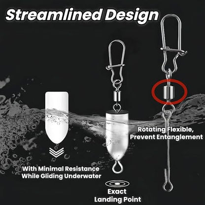 6PCS Bullet Drop Weights Sinkers Fishing Weights Lead Weights Sinkers Drop Shot Weights Catfishing Sinkers for Saltwater Freshwater Fishing - 2.82oz(80g) - size: 2.82oz(80g)