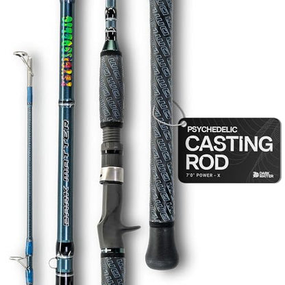 Dark Matter Psychedelic Casting Fishing Rods Medium Heavy Power X - High-Modulus M3 Carbon Nano Baitcaster Rod Saltwater and Freshwater Fishing Rods, 7ft Medium Heavy Baitcasting Rod - color: Gunmetal, size: 7'0" Power - X