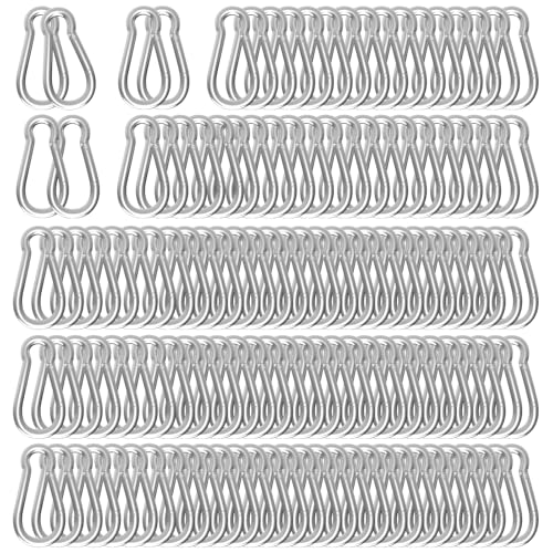 Heavy-Duty Carabiner Clip 1.57"–5.5", Black/Silver Spring Snap Hook, Quick Link Keychain Clip for Keys, Swing Set, Camping, Fishing, Hiking & Traveling (120–1350 lbs) - color: Silver, size: 1.97Inch(M5)-200PCS