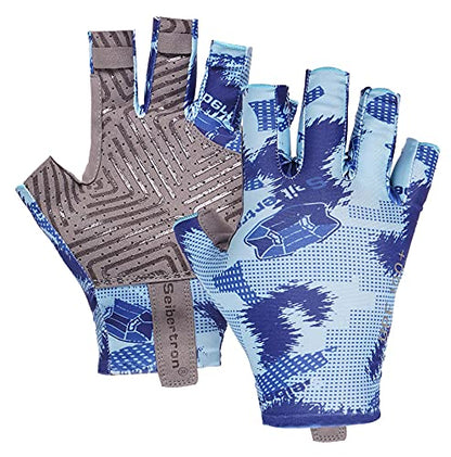 Seibertron S.P.S.G-2 UPF100+ Sun/UV Protection Fishing Adult & Youth Glove - color: blue, size: XL Youth