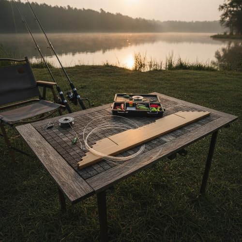 Fishing Line Ruler Board, Carbon Fiber Knot Tying and Line Management Tool, Portable Measuring Station (1 PC) - size: 13.78 x 3.35 x 1.57 in