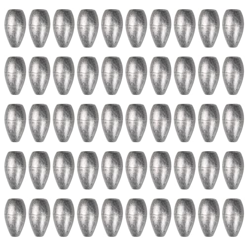 Lead Worm Weights, Bullet Fishing Sinkers for Texas Rig | 40/50 Pack Lead Worm Weights, Smooth Hole , Weedless Rig for Texas Rig and Finesse Bass Fishing 1/8 3/16 1/4 3/8oz - size: 1/8oz-50Pcs