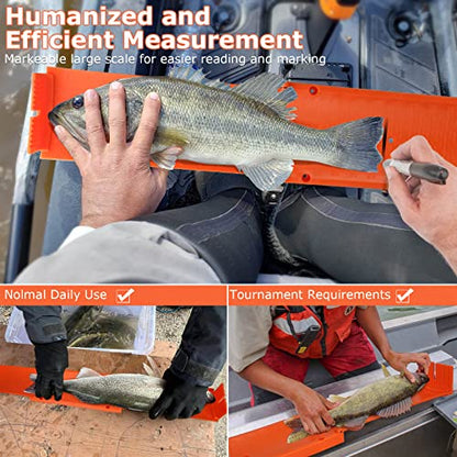 Fish Measuring Board Foldable, Floatable Compact Folding Fish Ruler for Boat, Unfolded 36 Inches Bump Board Fishing Ruler Folded to 12 Inches