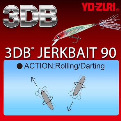 YO-Zuri(ヨーヅリ) バスルアー 3DB ジャークベイト 90/110 (SP) 90mm/110mm サスペンドタイプ - color: Prism Ghost Shad, size: 3-1/2"